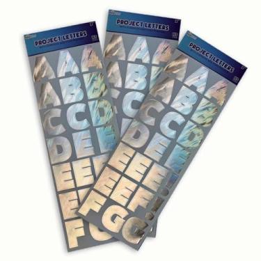 Imagem de Royal Brites Caracteres autoadesivos alfa-numéricos holográficos prateados, 5 cm – Letras e números brilhantes e reposicionáveis para pôsteres e artesanato (115 unidades) por Royal Brites