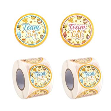 Imagem de Tinoaly 1000 Peças Autocolantes Revelação Género Abelha, Coloridos Autocolantes Team Boy ou Team Girl Artigos para Festa Abelhinha para Chá Bebé e Jogos de Festa Revelação de Género