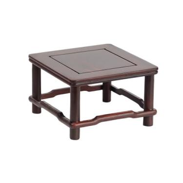 Imagem de ZzleoyuUUs-12 Suporte de exibição com base quadrada para bule de chá, base de madeira bonsai decoração de decoração de decoração (grande)