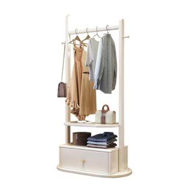 Imagem de ZzleoyuUUs-12 Suporte para casaco de madeira maciça, multifuncional, cabideiro, simples, armário de armazenamento, sala de estar, armário de armazenamento de chão (branco, pequeno)