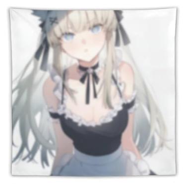 Imagem de LIEGBMEU Tapeçaria sexy de anime menina 152 x 152 cm arte de colcha de parede decoração de tapeçaria caprichosa AF140