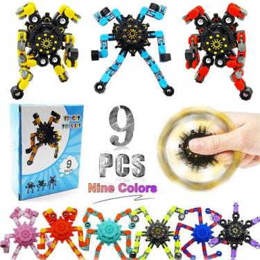 Imagem de Brinquedo sensorial engraçado transformável Fidget Spinners YIZER, 9 u