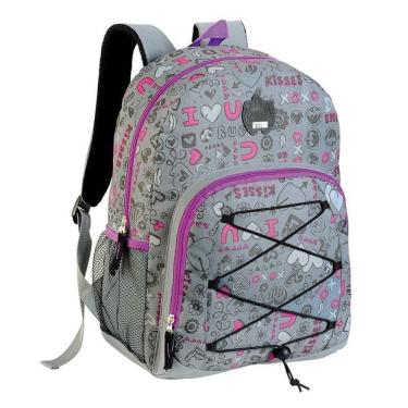 Imagem de Mochila Escolar Infantil Sbdv-2033 Estampada Cinza - Fuseco
