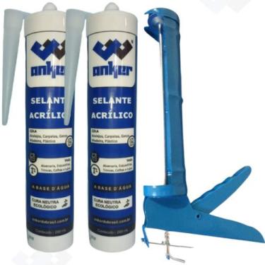 Imagem de 2 Selante de Silicone Acrílico Incolor e Aplicador - ANKER