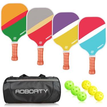 Imagem de Conjunto de pás Pickleball AOBORTY Light Graphite, pacote com 4 pacote