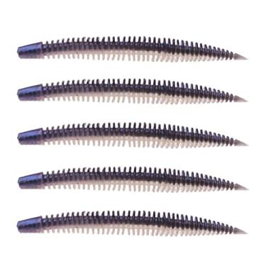 Imagem de ZZTWER 10 peças/lote isca artificial, isca macia de cauda de pino de larva 80 mm 2,3 g isca macia de silicone de duas cores iscas de água doce