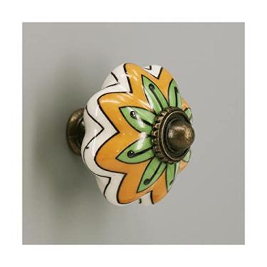 Imagem de Puxador de armário 1 peça Puxador de gaveta de armário vintage flor sortidas puxadores de cerâmica maçaneta de porta armário cômoda maçaneta de porta puxadores de gaveta
