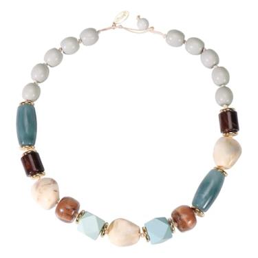 Imagem de Bocar Colares grossos femininos irregulares com contas de resina grandes, bijuterias, presentes, standard, Resina, Sem Pedra Preciosa