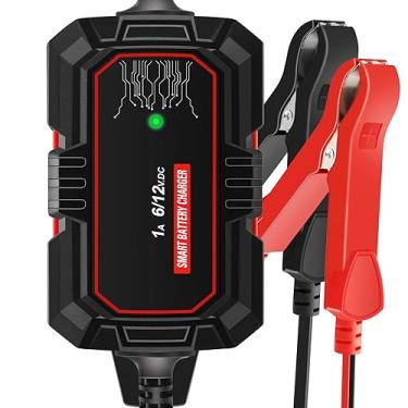 Imagem de Sailnovo Carregador De Bateria Inteligente 1000Ma, 6V 12V, Totalmente Automático, Manutenção Lenta, 10 Estágios, 14,6 Volts, Lifepo4 Para Motocicleta, Carro, Cortador Grama, Barco, Marinho, Chumbo-Á