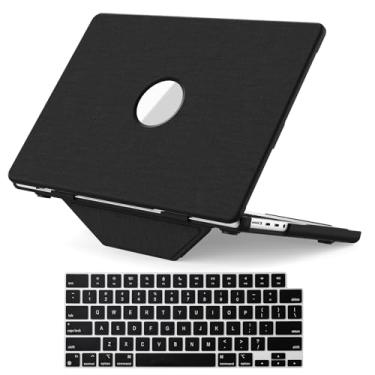 Imagem de Gylint Capa protetora dobrável compatível com MacBook Pro 14 polegadas 2024 2023 2021, capa rígida e capa de teclado de cor correspondente para (M4 M3 M2 M1) A3401 A3112 A2918 A2992 A2779 A2442 preta