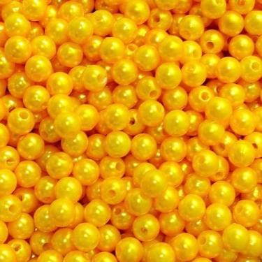 Imagem de PÉROLA DE ABS LISA Nº 06 20G PEROLA 6 MM - LADEIRA BIJUTERIAS, AMARELO