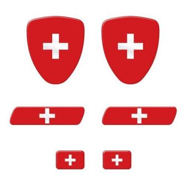 Imagem de Adesivos Bandeira Suiça Emblema Escudo Placa Coluna Resinado - SPORTIN