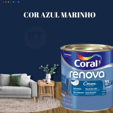 Imagem de Tinta Parede Azul Marinho Acrílica Fosca Renova 800ml - Coral, AZUL MA
