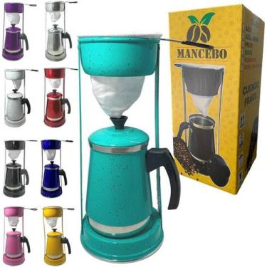 Imagem de Bule Com Mancebo Suporte 1,2L Coador De Café colorido Retro em Alumíni