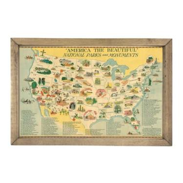 Imagem de National Parks Quadro de Cortiça Decorativo, Moldura de Madeira, Retângulo