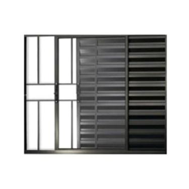 Imagem de Veneziana 3 Folhas Aluminio Preto 1,00x1,50 C/grade