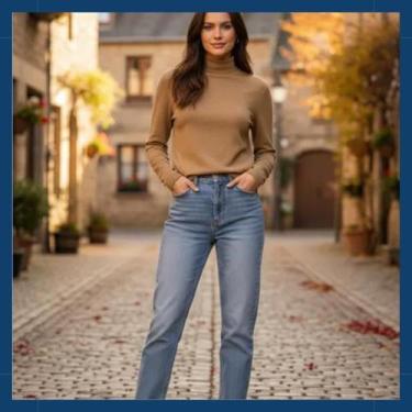 Imagem de Blusa Cacharrel Feminina Lãzinha Trico Gola Alta Quentinha P ao GG - L