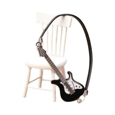 Imagem de Guitarra Miniatura Para Casa De Bonecas, Instrumento Musical Ornamenta
