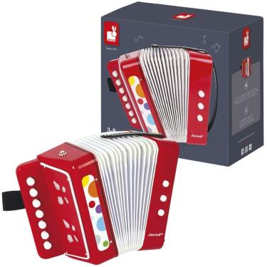 Imagem de Meu Primeiro Acordeão Infantil Janod Confetti Brinquedo Musical Educativo
