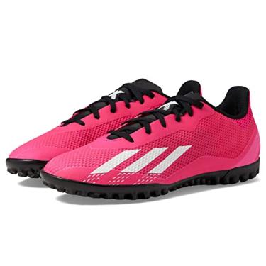 Imagem de adidas Tênis de futebol unissex adulto X Speedportal.4 Turf, Team Shock Rosa/Branco/Preto, 9 Women/8 Men
