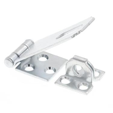 Imagem de Prime-Line Porta e portão U 117050, trava de dobradiça de ferrolho de segurança com grampo fixo de 6 cm com parafusos, zincado (pacote único)