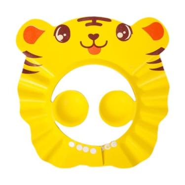 Imagem de MERIGLARE Touca de banho para crianças, chapéu para lavar o cabelo, acessório de banho adorável, touca de ajustável e macia reutilizável de EVA para meninas e, Amarelo