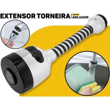Imagem de Extensor Adaptador De Torneira Inox 17cmx5cm Clink Com Arejador Girató