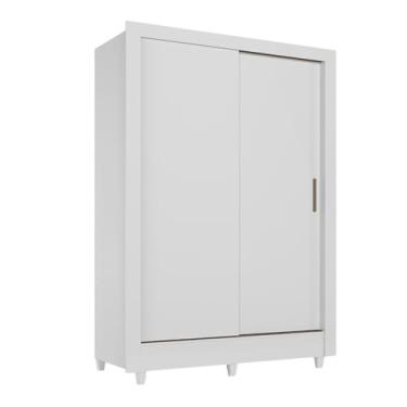 Imagem de Guarda Roupas Solteiro com 2 Portas de Correr 2 Gavetas Bélgica Branco