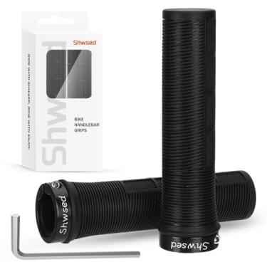 Imagem de Shwsed Punhos de guidão de bicicleta, trava única antiderrapante nas alças de bicicleta, confortável ergonômico de borracha macia guidão para montanha, estrada, BMX, acessórios de bicicleta (preto)