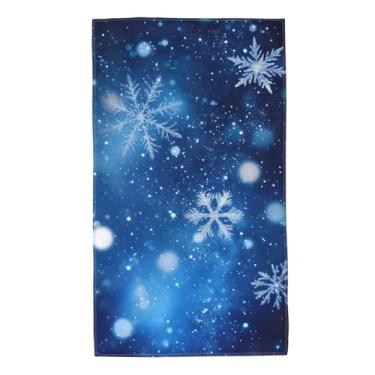 Imagem de SUPLUCHOM Toalha de mão Floco de Neve Padrão de Natal Inverno para Banheiro Cozinha Microfibra Toalhas de Banho com Ponta dos Dedos 40 x 70 cm Macio Decorativo Casa Hotel Ginásio Lavandaria