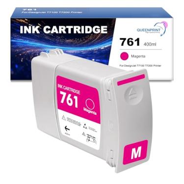 Imagem de QUEENPRINT High speed printing Cartucho de tinta 761 CM993A de substituição de tinta magenta para 761 CM993A para impressora DesignJet T7100 T7200 - 400 ml, 1 pacote