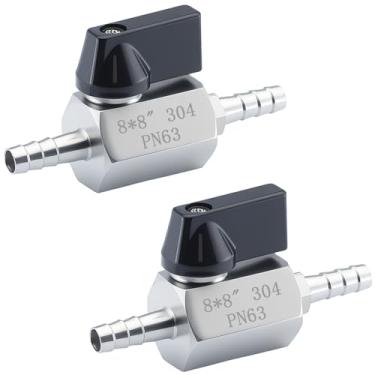 Imagem de Válvula esférica de mangueira de 5/40.6 cm, mini válvula de desligamento de combustível de aço inoxidável 304, válvula de desligamento da mangueira do aquecedor para irrigação por gotejamento de água