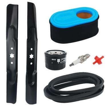 Imagem de joytrace Kit de ajuste de cortador de grama 942-04308 com lâminas, correia, filtro de ar, filtro de óleo deck de 106 cm compatível com Troy-Bilt TB42/Bronco/Pony 42 Craftsman T1000/T1200/LT1500 Huskee