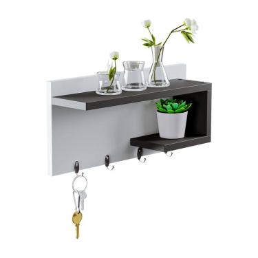 Imagem de Porta chaves Nero Organizador Decoração Casa Branco e Preto