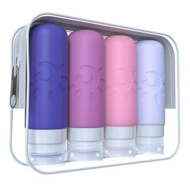 Imagem de Garrafas de viagem Zafit 90ml para produtos de higiene pessoal, 4 unid