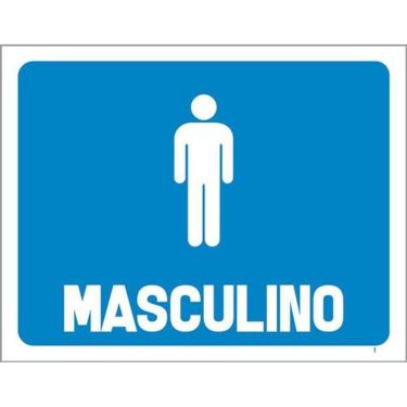 Imagem de Kit 3 Placas Horizontal Banheiro Masculino 36X46