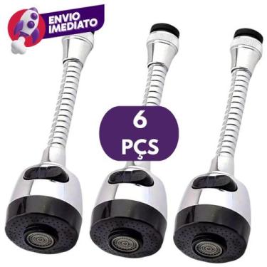 Imagem de Kit Bico Extensor Torneira Duplo Jato 360 Adaptador Flexível Arejador 