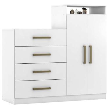 Imagem de Demóbile - Cômoda Áurea 4 Gavetas e 2 Portas com Nicho 4290 Demóbile