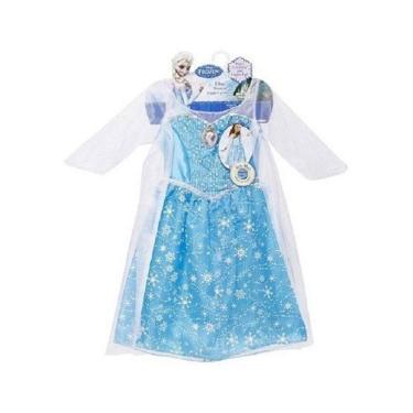 Imagem de Fantasia Vestido Princesa Elsa Musical Frozen Som E Luz+capa