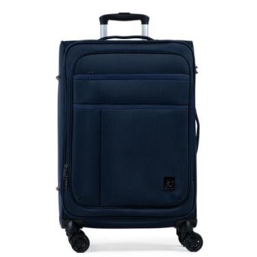 Imagem de Mala Média Poliéster 4 Rodas Lyon Azul Escuro - Bagaggio, M