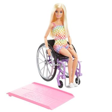 Imagem de Boneca Fashion Barbie Fashionistas #194 com cadeira de rodas e rampa