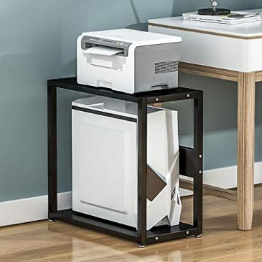 Imagem de Suporte de impressão Suporte de impressora de mesa de 2 camadas organizador arrumado de mesa prateleira de impressora rack de CPU host chassi adequado para mesa de impressora de mesa de escritório em