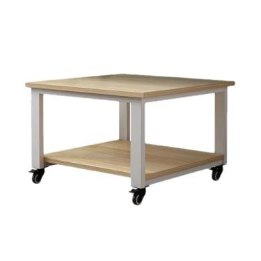 Imagem de Suporte de impressão, carrinho de impressora móvel, prateleira de escritório, sob mesa de armazenamento duplo, copiadora, rack de armazenamento de áudio com roda Niversal Mesa de impressora (Cor: B