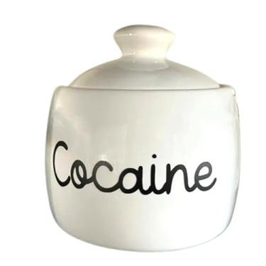 Imagem de Açucareiro com design de cocaína, branco