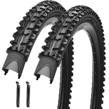 Imagem de Pacote com 2 pneus de bicicleta 16/20/24 x 1,75/1,95/2,125 pneus de bicicleta dobráveis de 16/20/24 polegadas adequados para pneus de substituição de bicicleta Mountain Beach Cruiser (16 x 1,95)