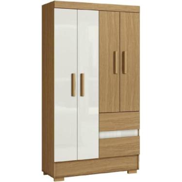 Imagem de Guarda Roupa Solteiro Compacto 4 Portas 2 Gavetas - Aramoveis, Atacama