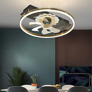 Imagem de Ventilador com controle remoto silencioso Ceililight interior 3 velocidades quarto pequeno ventilador luzes de teto com temporizador sala de jantar ventilador com ceililight/preto/B
