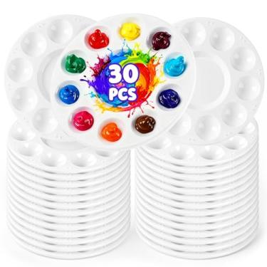 Imagem de Paleta de tinta de artista profissional para misturar cores, bandeja de mistura de plástico retangular, materiais de arte para acrílico, óleo, aquarela