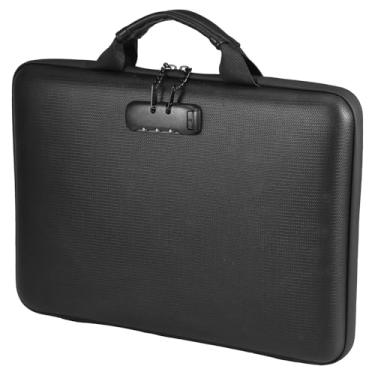 Imagem de UKQRRTC Bolsa organizadora de arquivos, caixa de documentos à prova de fogo com trava de combinação, zíper de 35 x 26 cm, multicamadas e portátil, impermeável e duradoura para documentos, dinheiro e