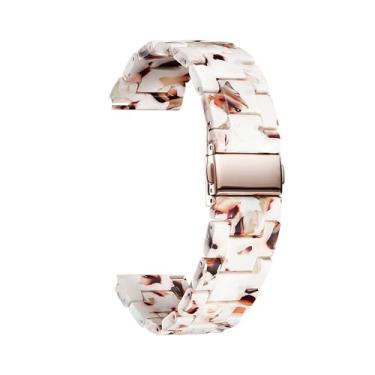 Imagem de BINLUN Pulseiras de Relógio de Resina para Substituição para Homens e Mulheres 14 Cores Leves 12/14/16/18/20/22mm Pulseiras Estilosas e Hypoalergênicas para Smartwatches, Branco Torrone 22mm